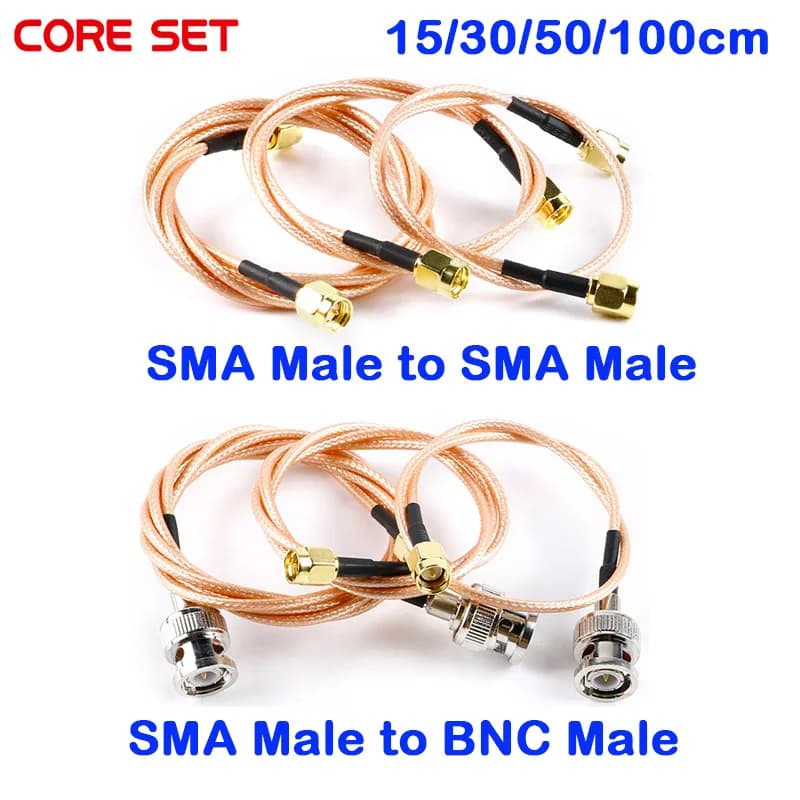 Connecteur SMA-J mâle à BNC-J mâle RP SMA 2, connecteur double mâle RF coaxial, assemblage de câbles RG316, longueur de 1M 15CM 30CM 50CM 100CM