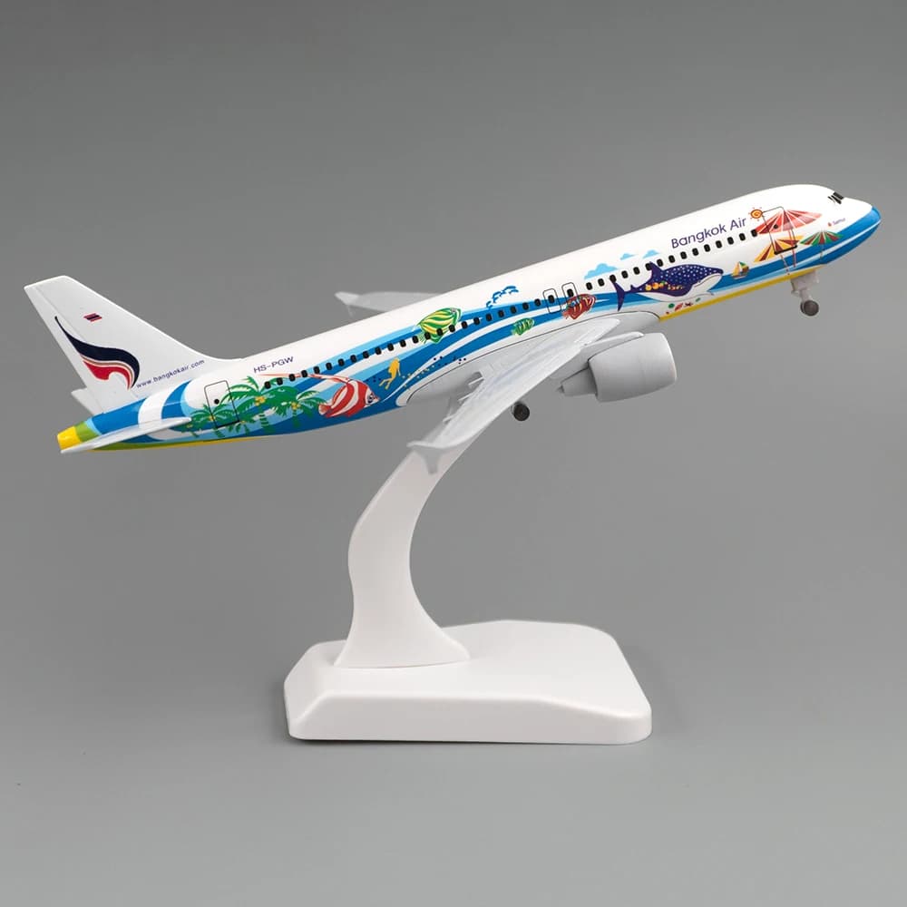 Avion Bangkok Airways Airbus A320 de 20 cm avec train d'atterrissage, modèle d'avion en alliage, cadeau pour collection et décoration