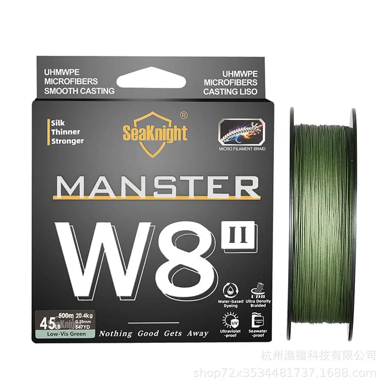 Ligne de pêche tressée série MS MONSTER W8, 500M, 546YDS, 8 brins, ligne Multifilament PE, pêche à la carpe, 20 30 40 50 80 100LB