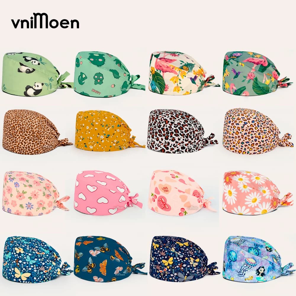 Casquette d'impression en gros médecin infirmière vêtements chirurgicaux le masque infirmière absorbant la sueur enveloppement de tête serviette Durable chapeau chirurgical Anti-sale