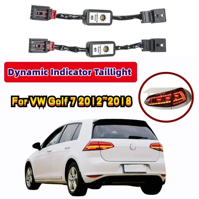 Faisceau de câbles pour VW Golf 7, indicateur LED, Module supplémentaire, clignotant dynamique noir, feu arrière gauche et droit, 2 pièces