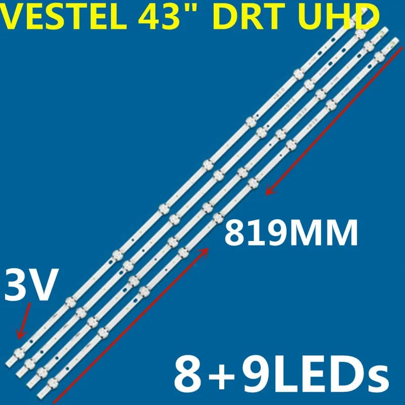 Bande LED pour VESTEL 43 "DRT UHD A/B-TYPE 17DLB43VER3-A B VES430QNDL-2D-U11 LED43292UHDFcredible 43U5766DB U6663DB 43HT1700 43R6010