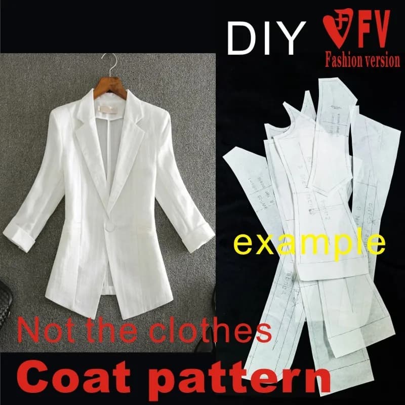 Coton et lin dames petit costume veste modèle 1:1 vêtement coupe conception dessin BWT-94