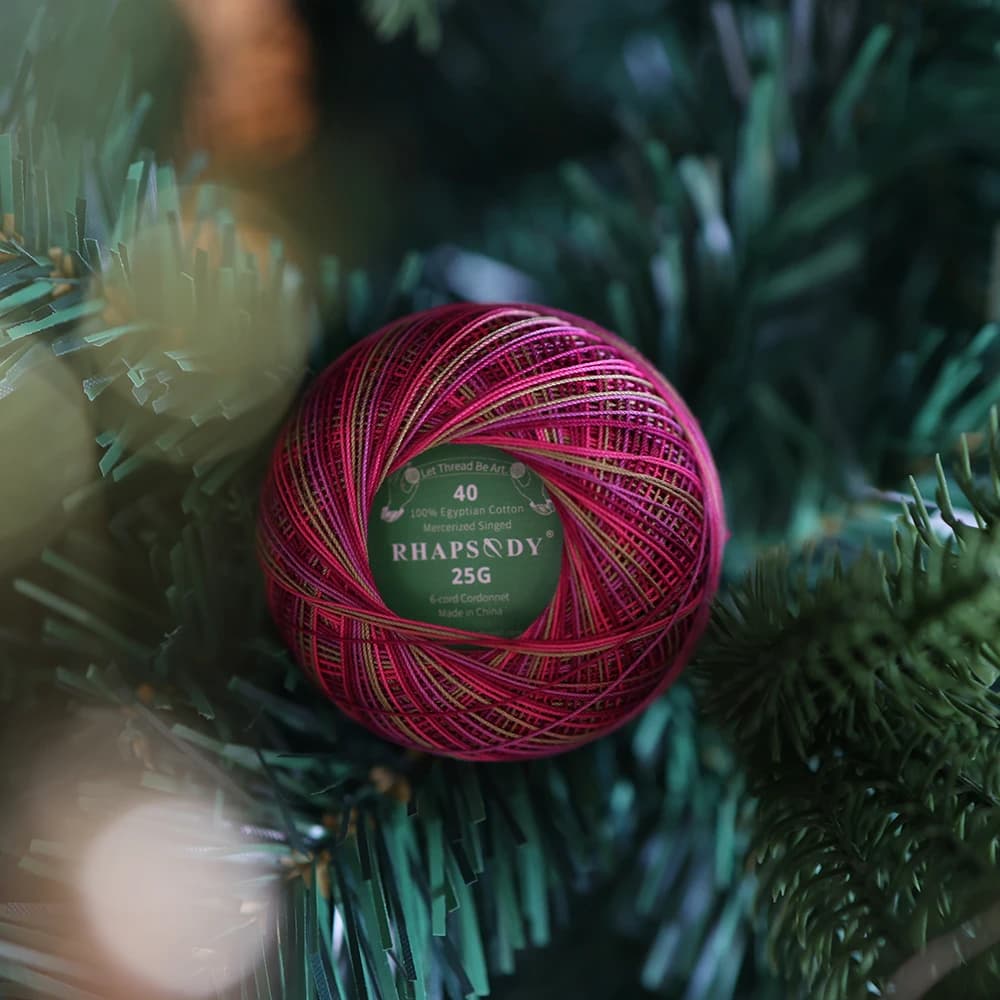 Bal apsody-Fil de perle de coton parfait pour le crochet, tatting ogo, courtepointe grossière, bricolage, taille 40, 300 verges, 25 grammes par boule