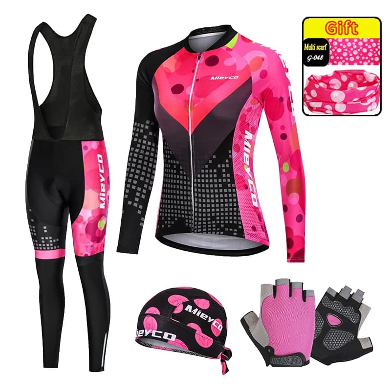 Ensemble de maillot à manches longues pour cyclisme VTT, idéal pour le printemps et l'automne, tenue de cyclisme sur route et BMX, vêtements de sport pour l'entraînement, Ropa Ciclismo Mujer.