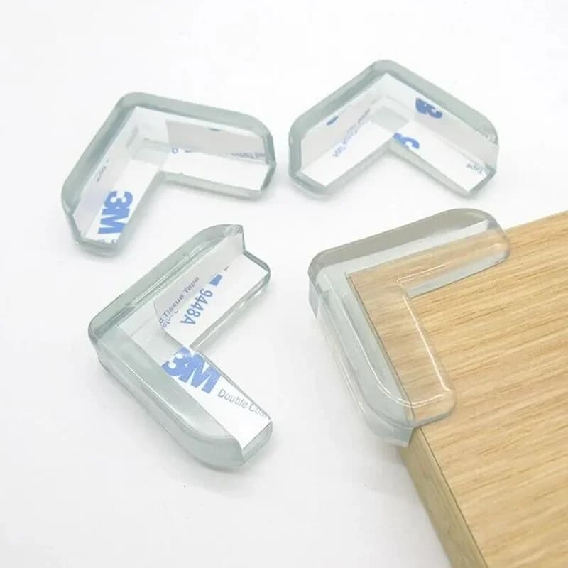 Protection Anti-collision de Table en verre, 4 pièces/lot, caoutchouc transparent, pour meubles de Table, bord de coin de bureau, housse de Protection pour bébé