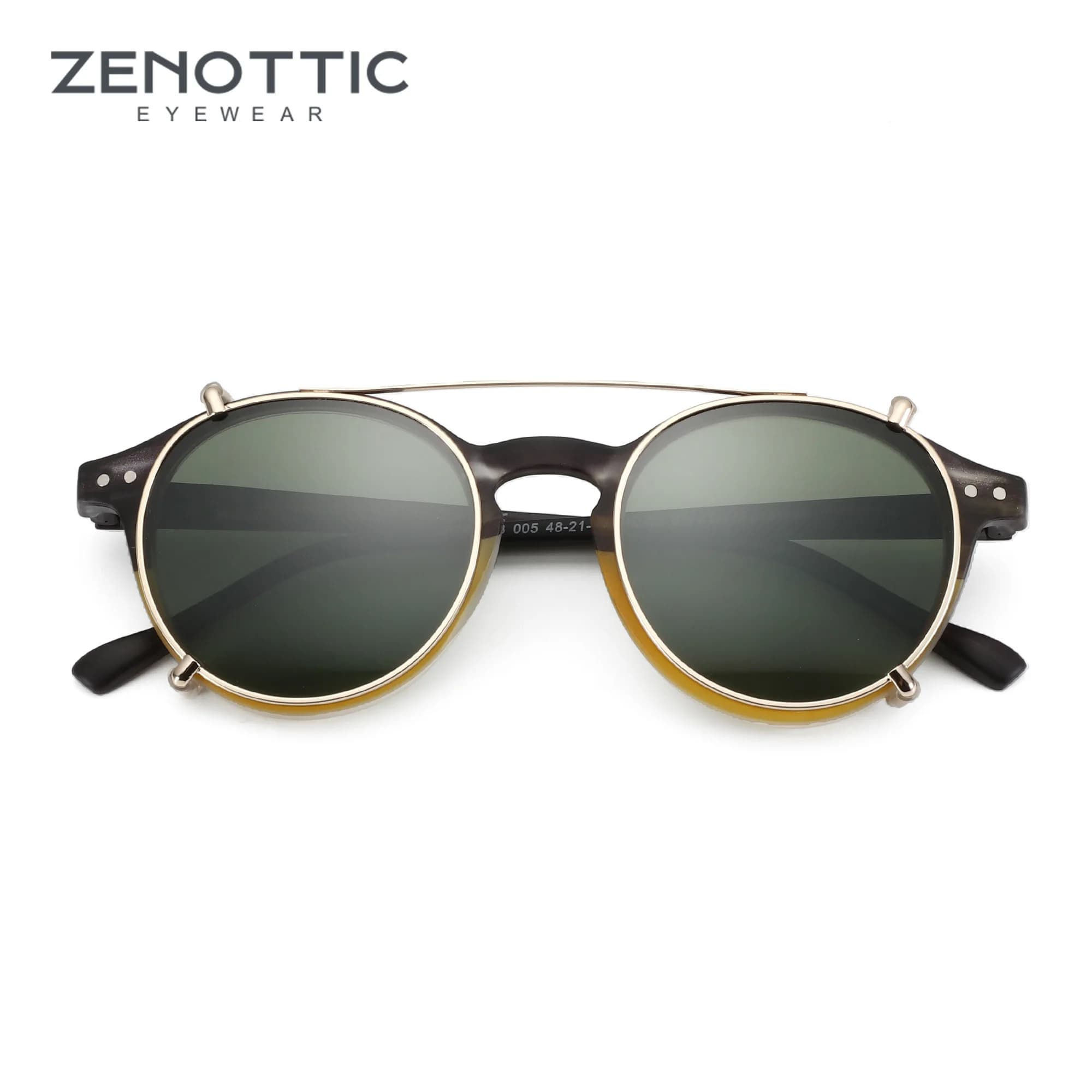 ZENOTTIC-Steampunk Style pince sur lunettes de soleil pour hommes femmes Anti lumière bleue lunettes + pince polarisée mode/rétro lunettes d'ordinateur