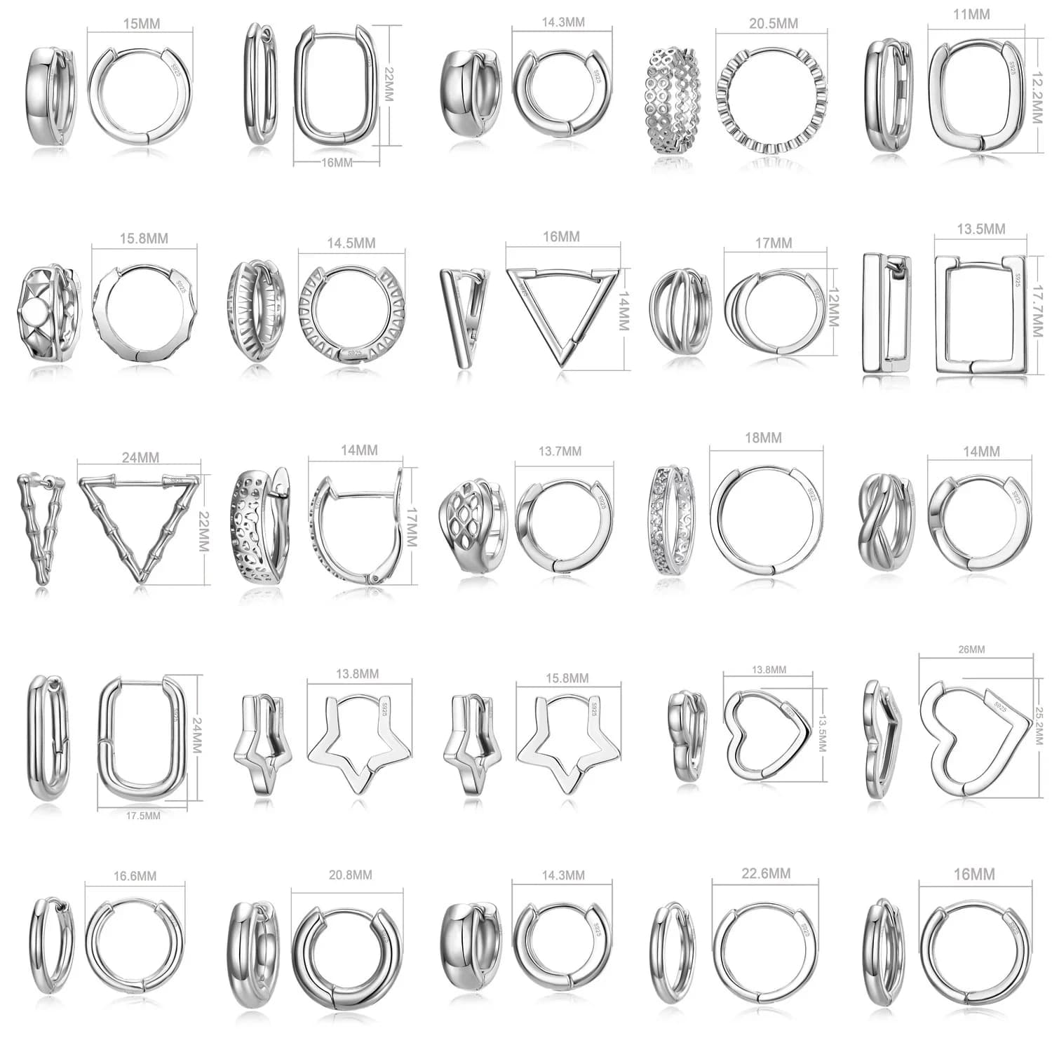 Boucles d'oreilles géométriques en argent Sterling 925 pour femmes et hommes, grande Promotion, bijoux pour filles
