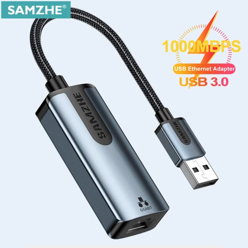 SAMZHE, adaptateur Ethernet USB 3.0 vers RJ45, concentrateur USB pour ordinateur, carte réseau USB, compatible avec Xiaomi Mi Box S et Nintendo Switch.