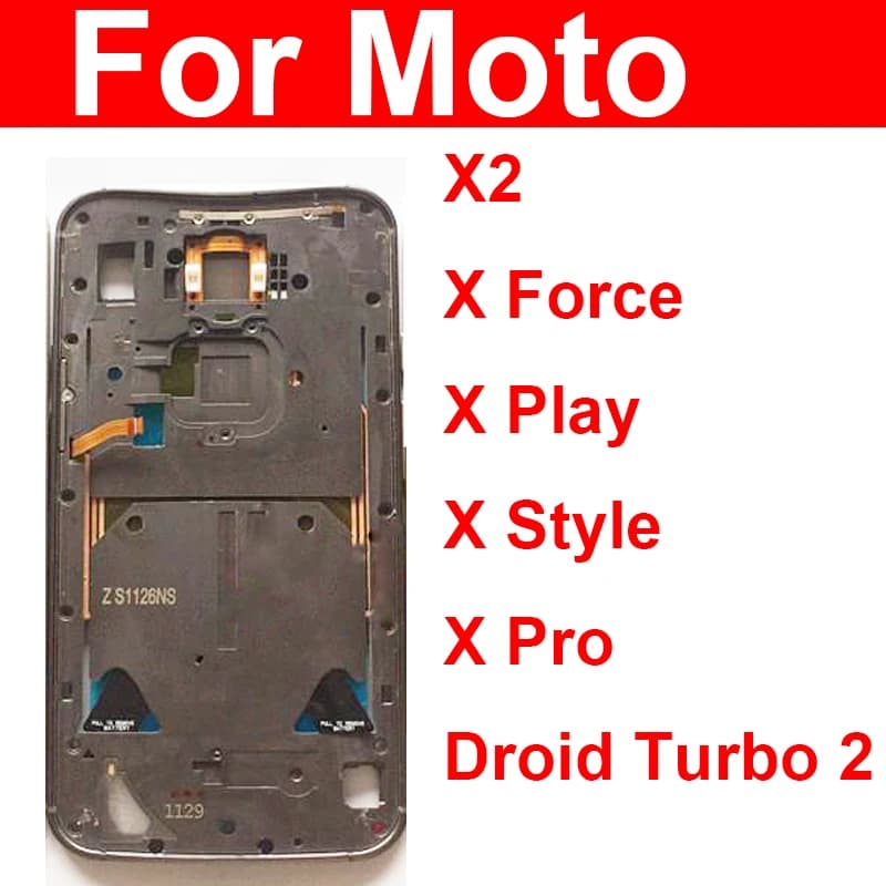 Cadre central pour Motorola Moto X 2nd Gen X2 X + 1 XT1085 X Force Play Style Droid Turbo 2, boîtier avant LCD