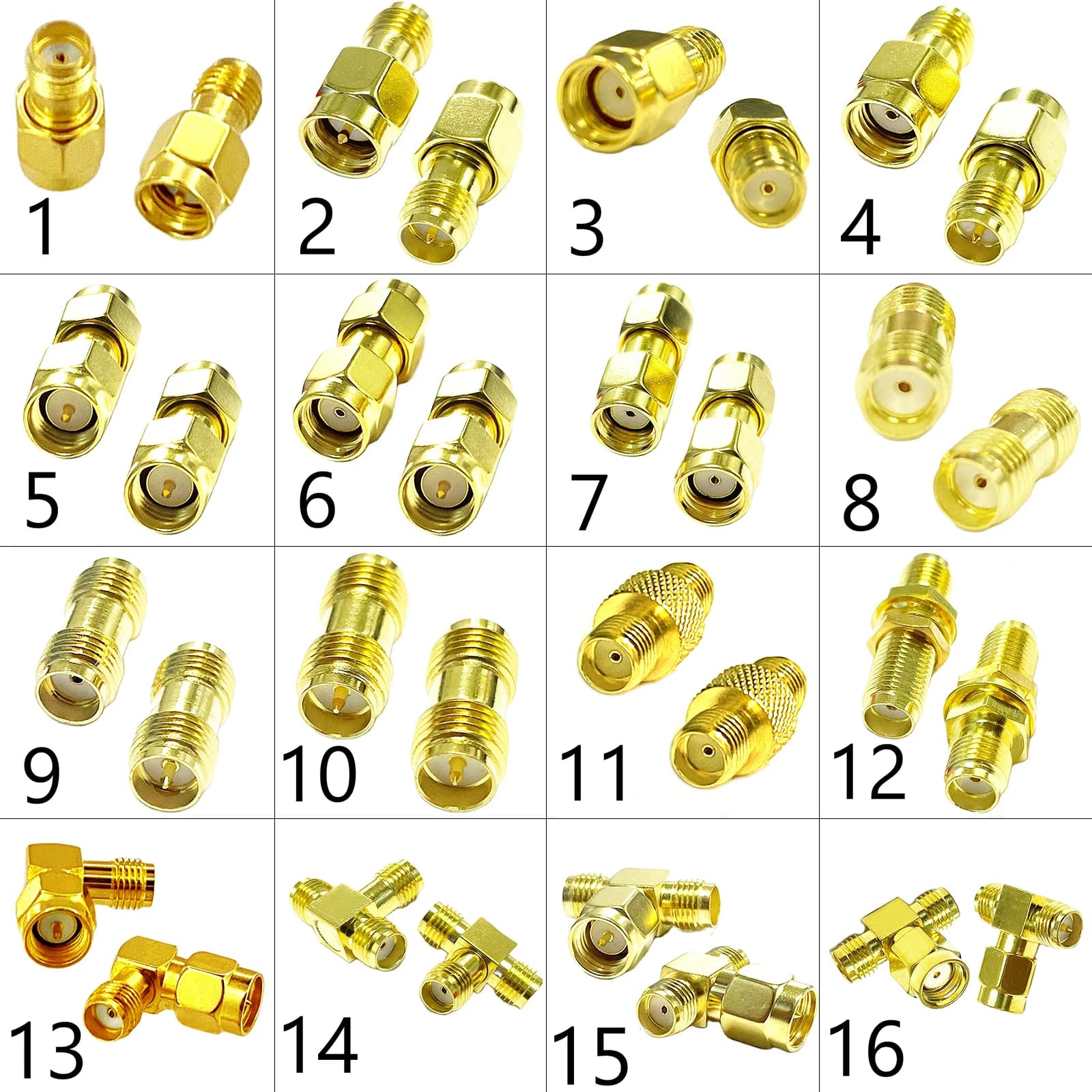 Adaptateur coaxial RF DexMRtiC SMA mâle/femelle, connecteur droit à Angle droit, type T, séparateur plaqué or, 2 pièces/lot, 10 pièces/lot, nouveau, en gros