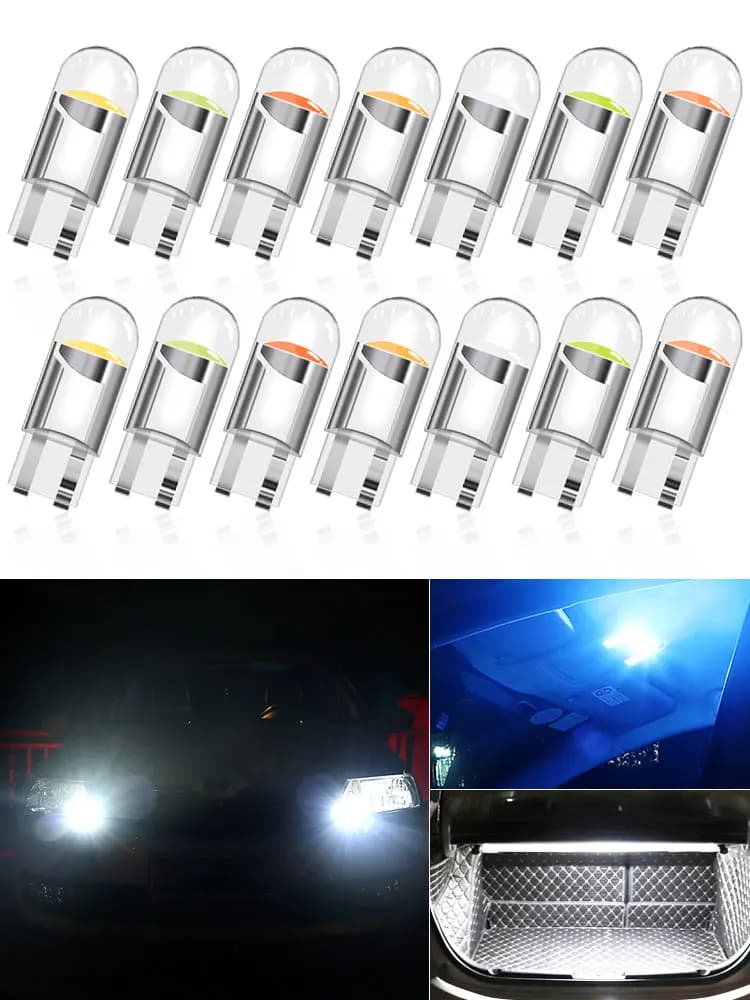 1/2/10/20/30 pièces T10 LED W5W ampoule LED 194 168 voiture lecture lumière intérieure Canbus plaque d'immatriculation lampe COB DRL jour lumière 12V