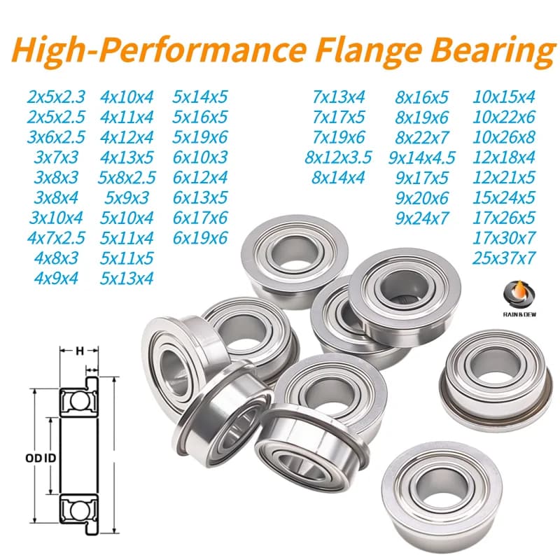 Roulements à billes à bride F686ZZ 6X13X5, 10 pièces, ABEC-7 MF52ZZ 2X5X2.5 MF63ZZ MF74ZZ MF83ZZ MF95ZZ MF104ZZ MF115ZZ MF128ZZ F604ZZ F623ZZ