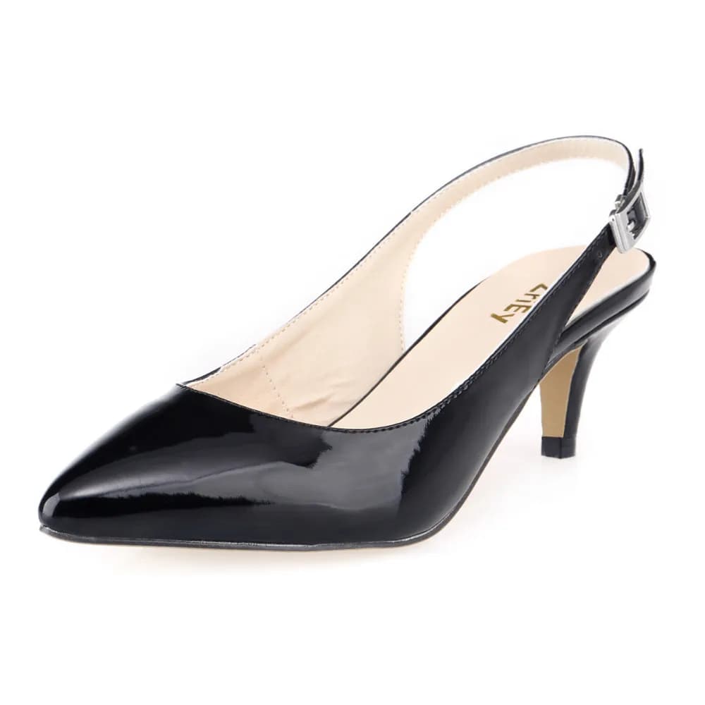 Nouvelles Sandales Quotidiennes Polyvalentes à Talons Hauts Pointus Grande Taille, Escarpins Décontractés à Talon Bas de 6 cm, Ouverts à l'arrière avec Boucle, Chaussures de Mariage Rouges