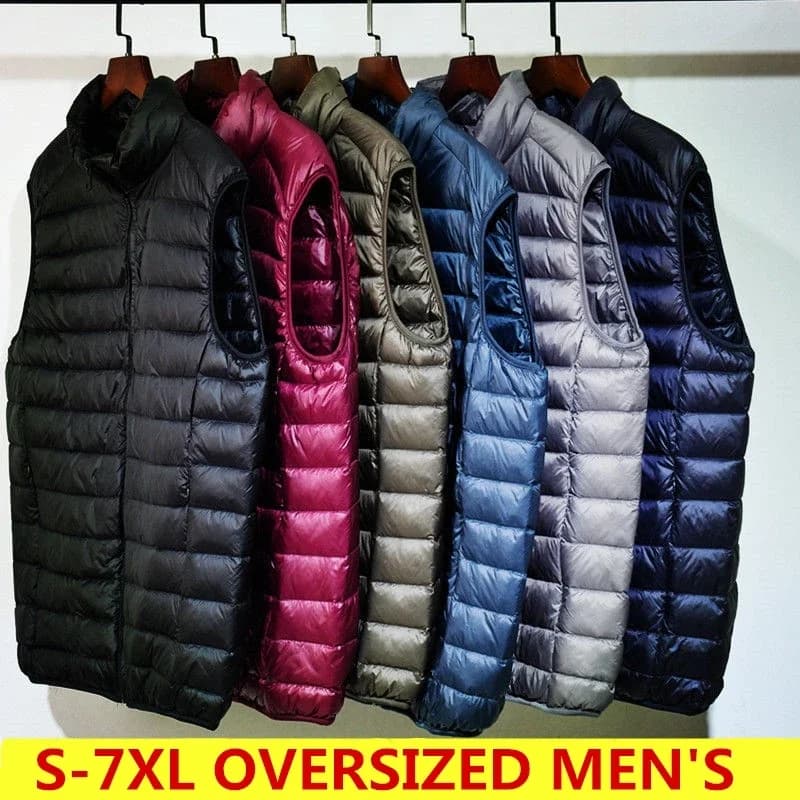 Veste bouffante sans manches pour hommes, manteau léger, résistant à l'eau, pliable, grande taille 5xl 6xl, nouvelle collection automne printemps 2025