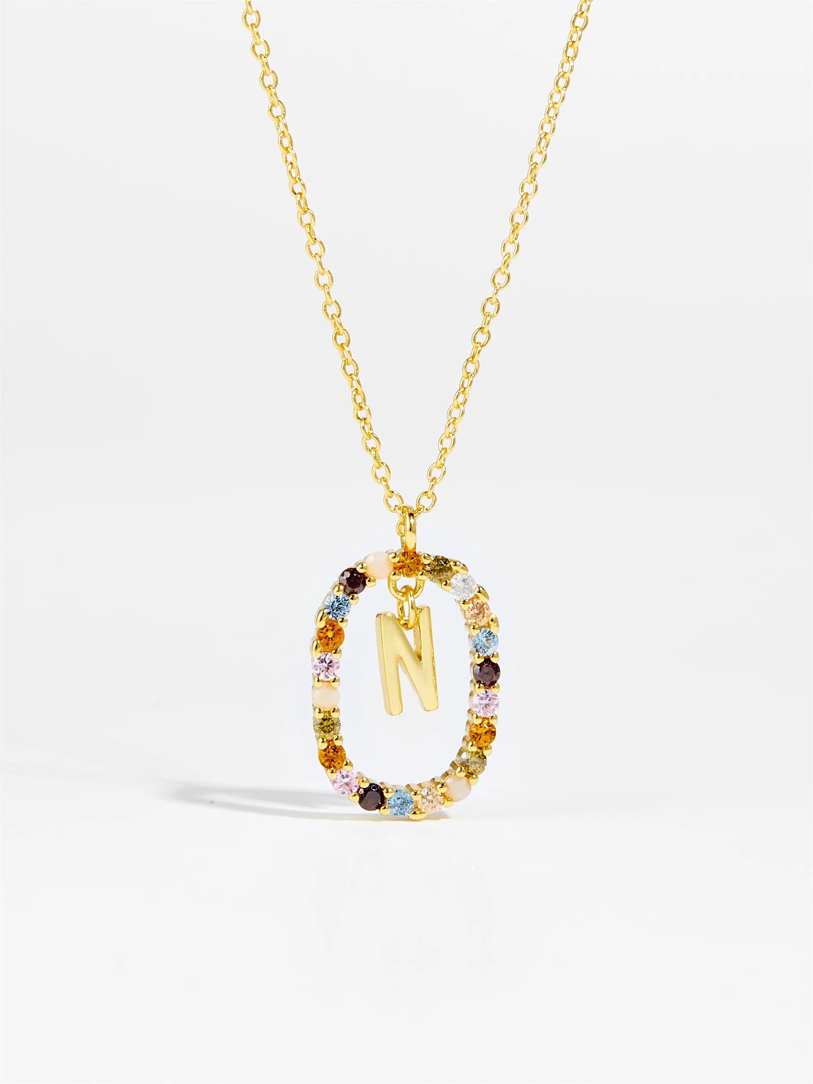 ANDYWEN 925 argent Sterling or initiale C Alphabet lettre E F R pendentif longue chaîne collier 2021 femmes arc-en-ciel CZ bijoux