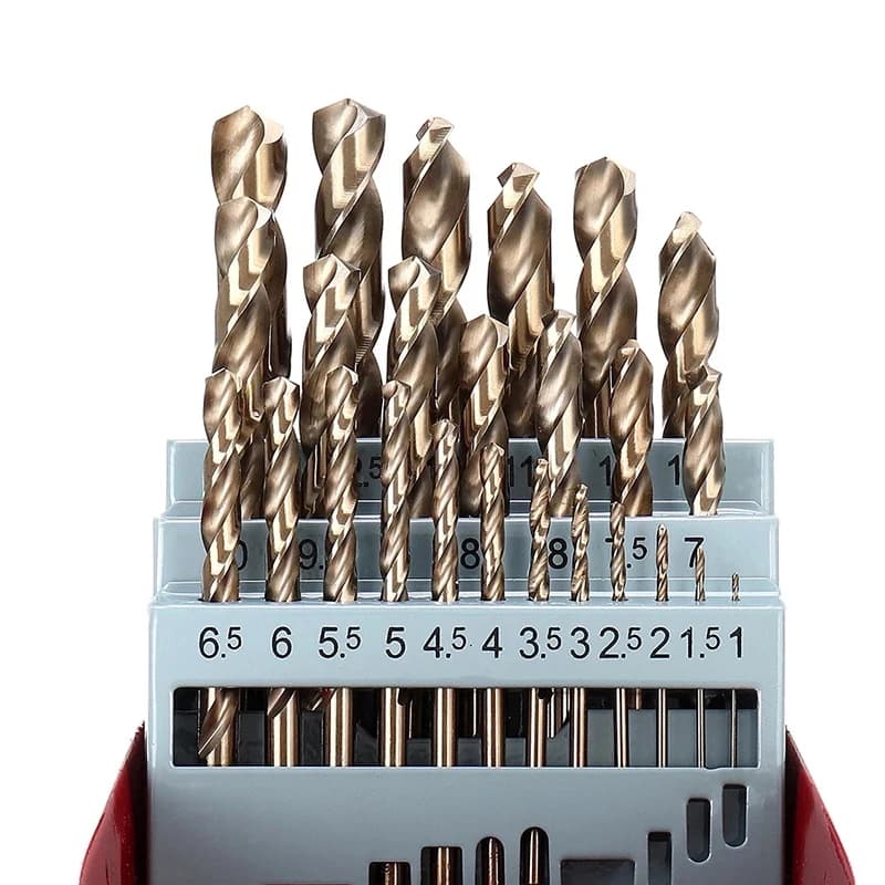Mèches hélicoïdales à tige droite, M35 HSS-Co asile ALT, jeu de propositions de métal, trou pour bois, acier inoxydable, fer, aluminium, 1-13mm, 25 pièces