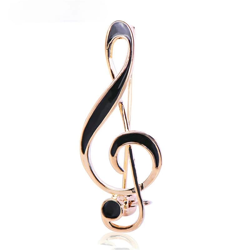BUCOMEOI-Broche Note de Musique en Émail localité, Bijoux pour Femme, Écharpe, Chapeau, Épinglette Trempée