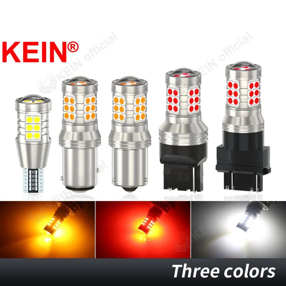 KEIN 2PCS T15 P21W 1157 T20 T25 W16W 1156 BA15S R5W R10W BAY15D P21/5W 7440 7443 3157 3156 Ampoule LED de frein et de recul pour voiture