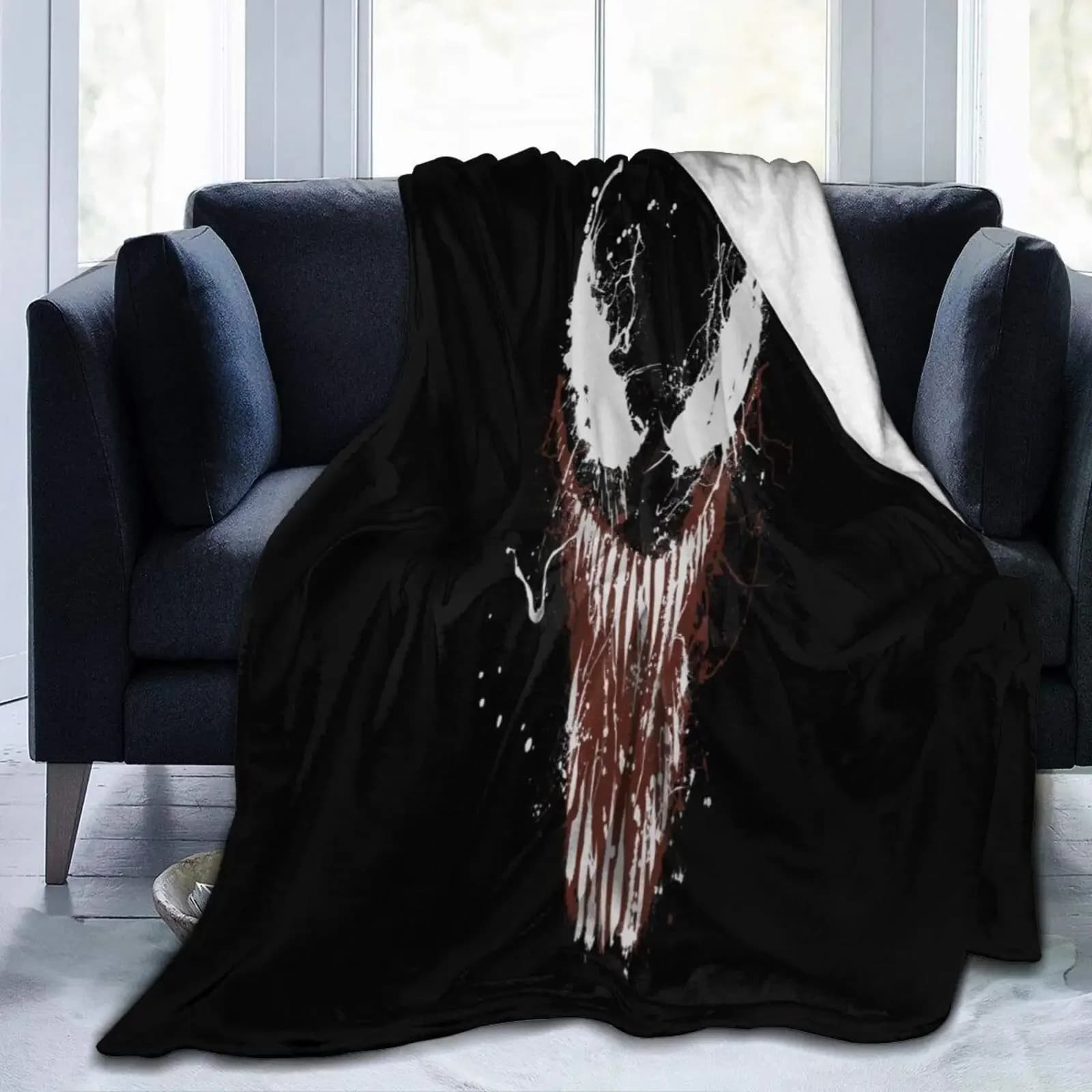 Glutnel Smile Bed Blankets for Adults, Parasite Venom Throw Blanket, 3D Print, Lightweight, Confortable, Sofa, Sofa, 120x150cm