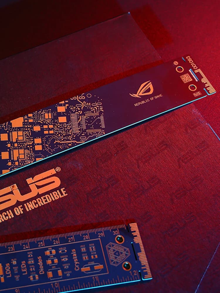 Règle métallique de 30 cm style ROG NVIDIA, outil de mesure pour matériel PC, échelle décorative pour DIY et MOD informatiques