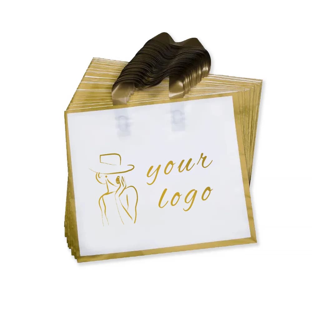 100 pièces Logo personnalisé Phnom Penh mat épaissi sacs à provisions avec poignée en plastique sac cadeau imprimer un Logo couleur sur Double face