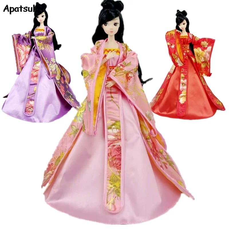 Robe de cosplay pour poupées Barbie 1/6, Costume de beauté traditionnel chinois ancien, vêtements de soirée pour jouets Barbie