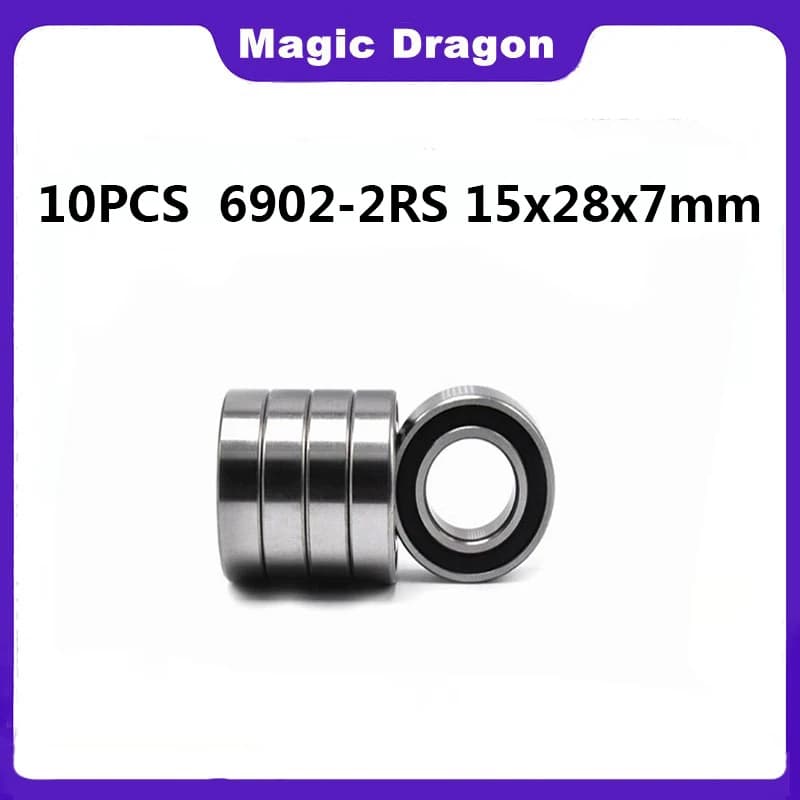 Roulements à billes de haute qualité 6902 2RS, 15x28x7mm, ABEC-5, pour voiture RC, camion, loisirs électriques, 6902 RS 2RS, 10 pièces
