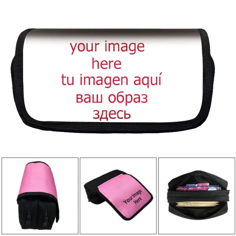 Trousse à Crayons Cosmétique Personnalisable avec Logo, Nom et Image, Trousse de Maquillage pour Femme, Adolescent, Garçon, Fille, Papeterie