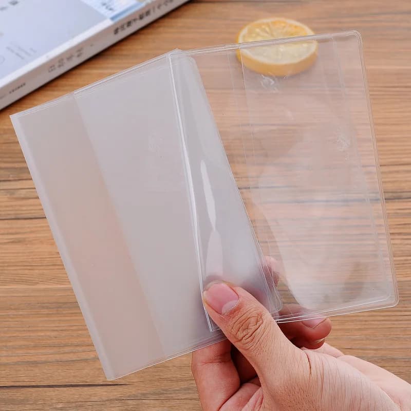 Porte-passeport Transparent givré voyage étanche PVC couverture de passeport porte-carte d'identité portefeuille porte-carte de crédit d'affaires