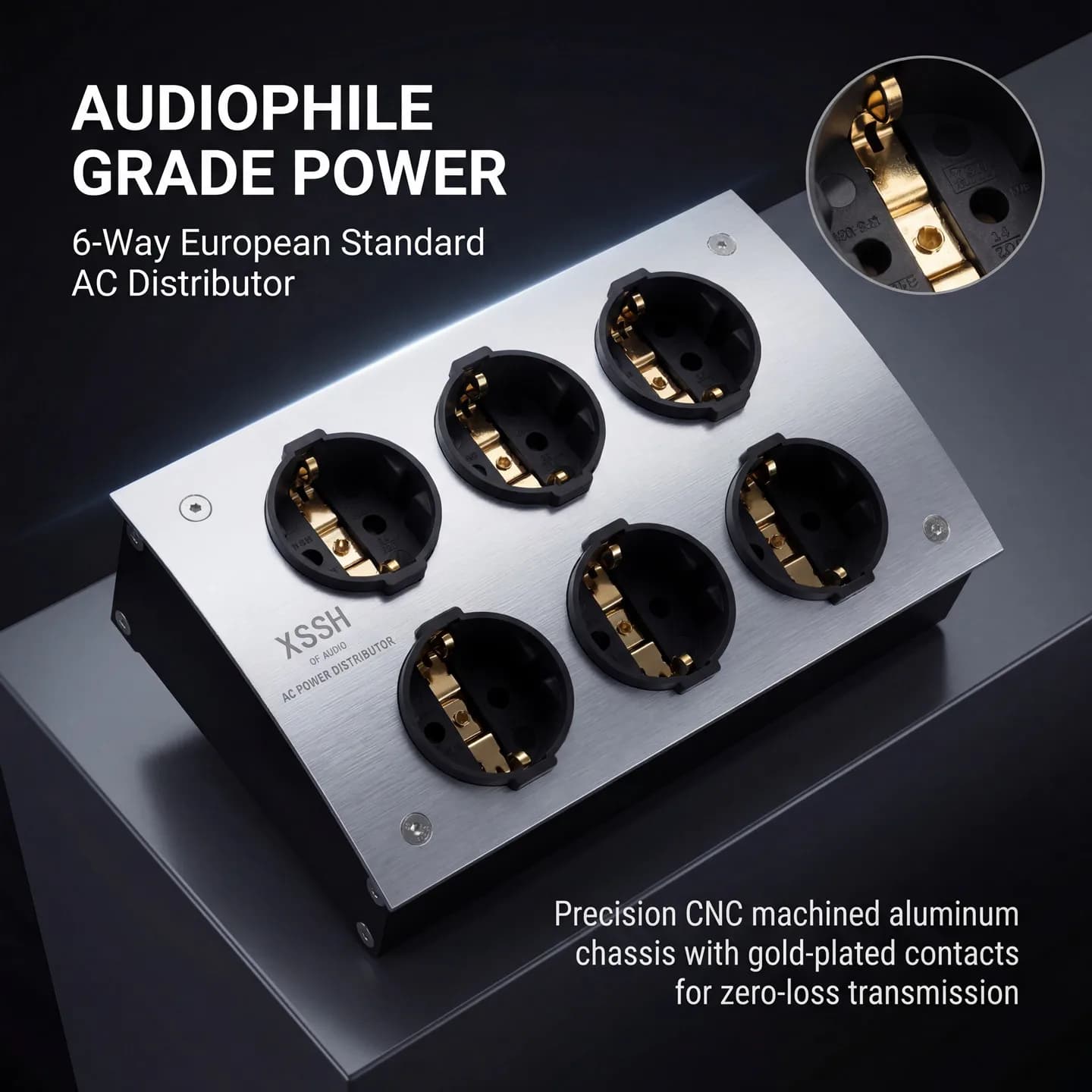 Distributeur d'alimentation électrique XSSH Audio E-TP60 FI-E30 EU Shuko Euro AC 125V-250V 50/60Hz 16A 16 ampères, prise électrique IEC