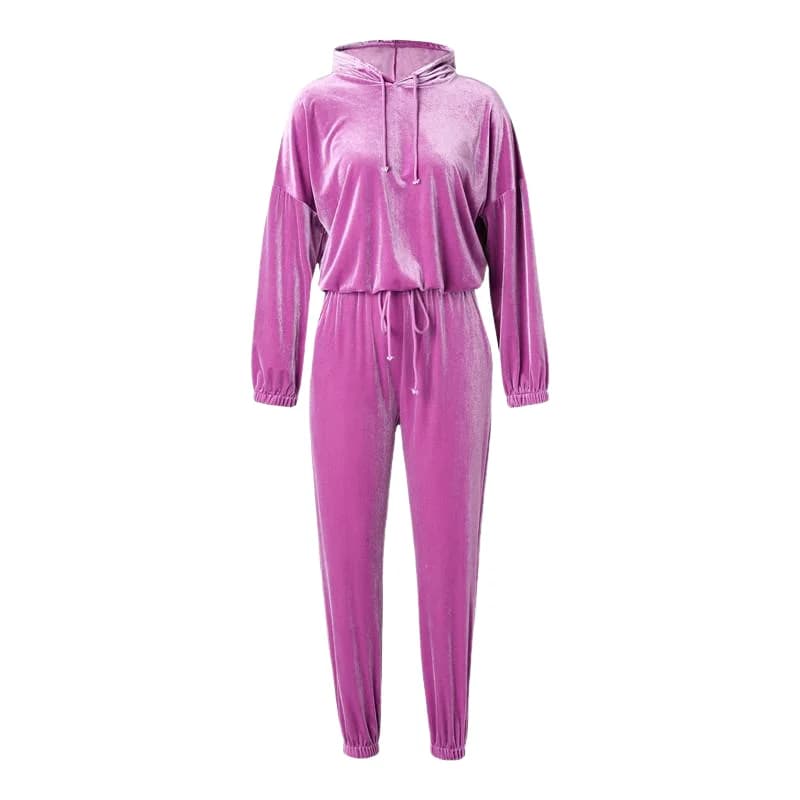 Survêtement en velours pour femme, ensemble deux pièces, automne, hiver