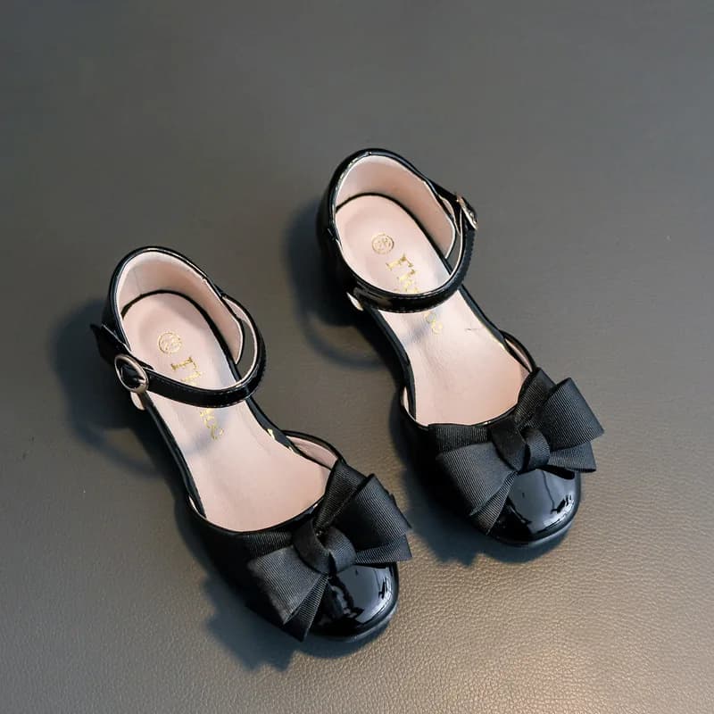 Chaussures de danse en cuir verni pour enfants, sandales de fête pour petites filles, nœud de mode, chaussure de princesse pour enfants, été, 3 ans, 5 ans, 7 ans, 9 ans, 10 ans, 11 ans, 12 ans