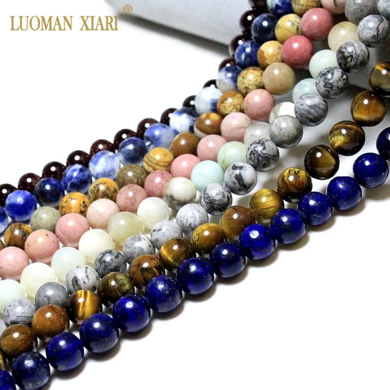 Perles en Pierre Naturelles Œil de Tigre pour la Confection de Bijoux Plusieurs Modèles Rond Disponibles dont Cristal, Labradorite, Amazonite, en Vrac, Idéal pour le Bricolage DIY, Taille de 4, 6, 8