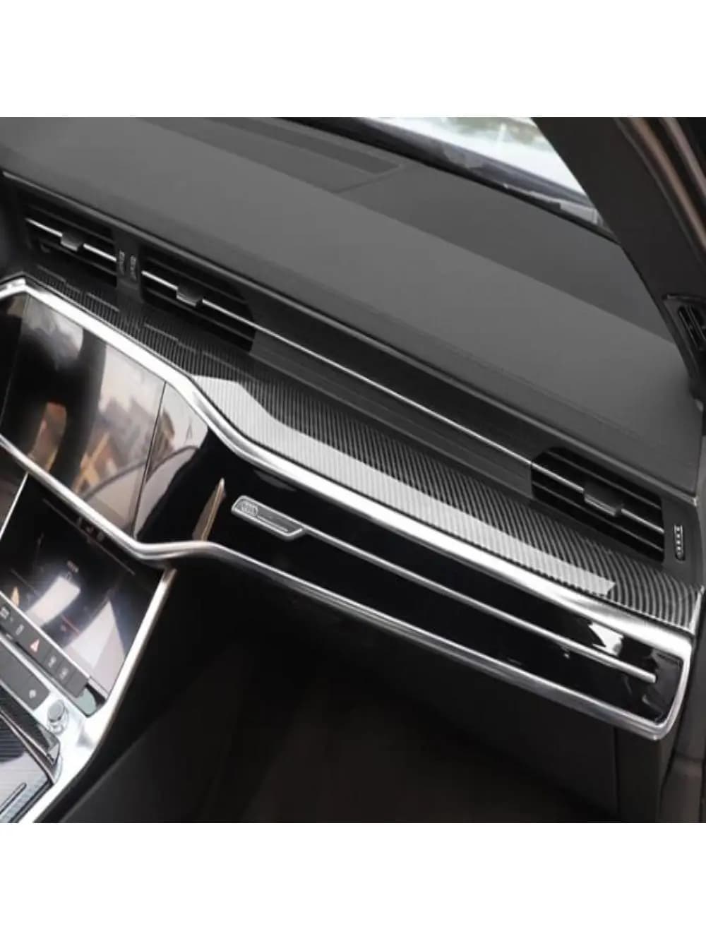 Couverture de commande centrale du panneau central intérieur, accessoires de voiture, garniture LHD, fibre Oregon, Audi Horizon C8 2019 2020