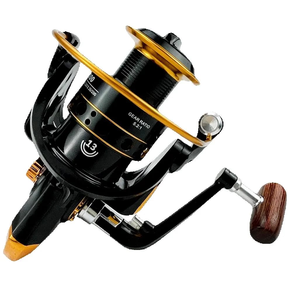 Moulinet de pêche en métal à grande vitesse, moulinet d'eau salée, bobine de filature, traînée maximale de 12kg, 1000: 1, 7000-5.2