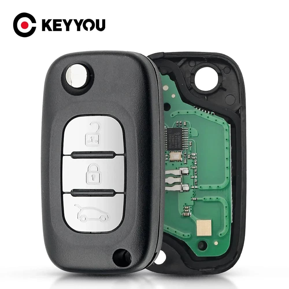 KEYYOU – clé télécommande à molette 2009 boutons FSK, 2015 MHz, transpondeur PCF7961, pour Renault Scenic III Megane III Fluence (2/3 – 433), VA2