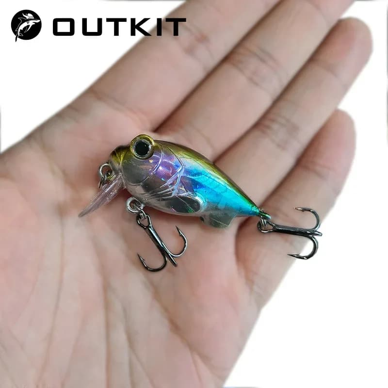 OUTKIT 1 pièces nouveau Design japonais leurre de pêche dur 4 cm/5.2g Mini appât à manivelle pour brochet perche bar coulant manivelle Pesca