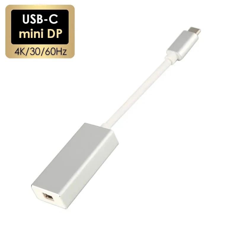 USB 3.1 Type C vers Mini DP Thunderbolt 4K x 2K 10Gbps Mini câble Displayport USB-C Port d'affichage adaptateur vidéo pour Macbook Air Pro
