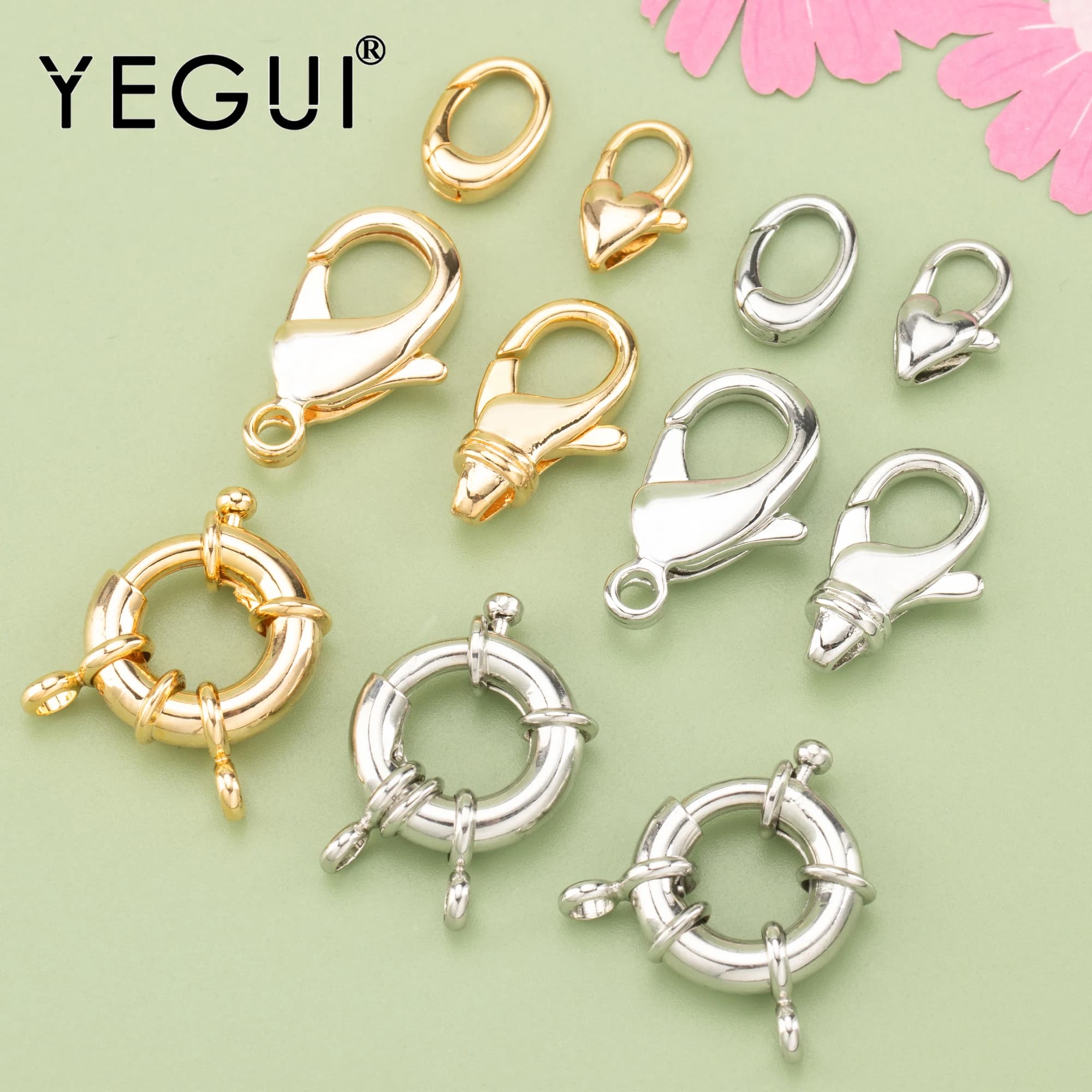 YEGUI M723, accessoires de bijoux, plaqué or 18 carats, 0.3 microns, plaqué rhodium, connecteur, collier chaîne à faire soi-même, fabrication de bijoux, 10 pièces/lot