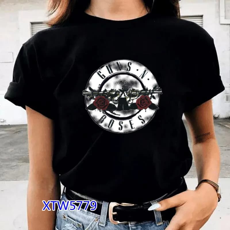 GUNS and Roses groupe de rock t-shirt femmes imprimer surdimensionné streetwear t-shirt femme punk été hauts femmes vêtements livraison directe
