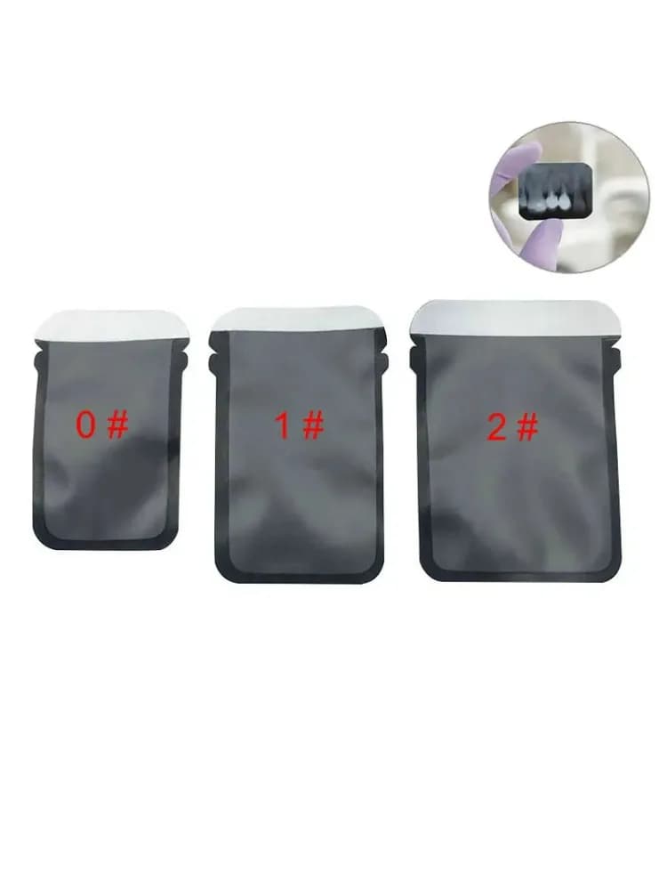 Enveloppes de barrière dentaire, poudres protectrices de poulet, film à rayons X, plaque phorus, sacs, matériaux de dentisterie, 100 pièces