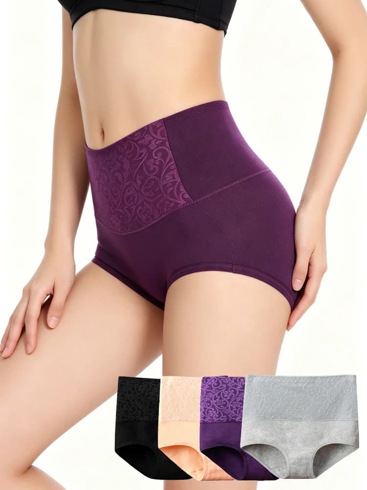 Culottes taille haute en coton pour femmes, gainantes, douces, respirantes, extensibles et à couvrance complète