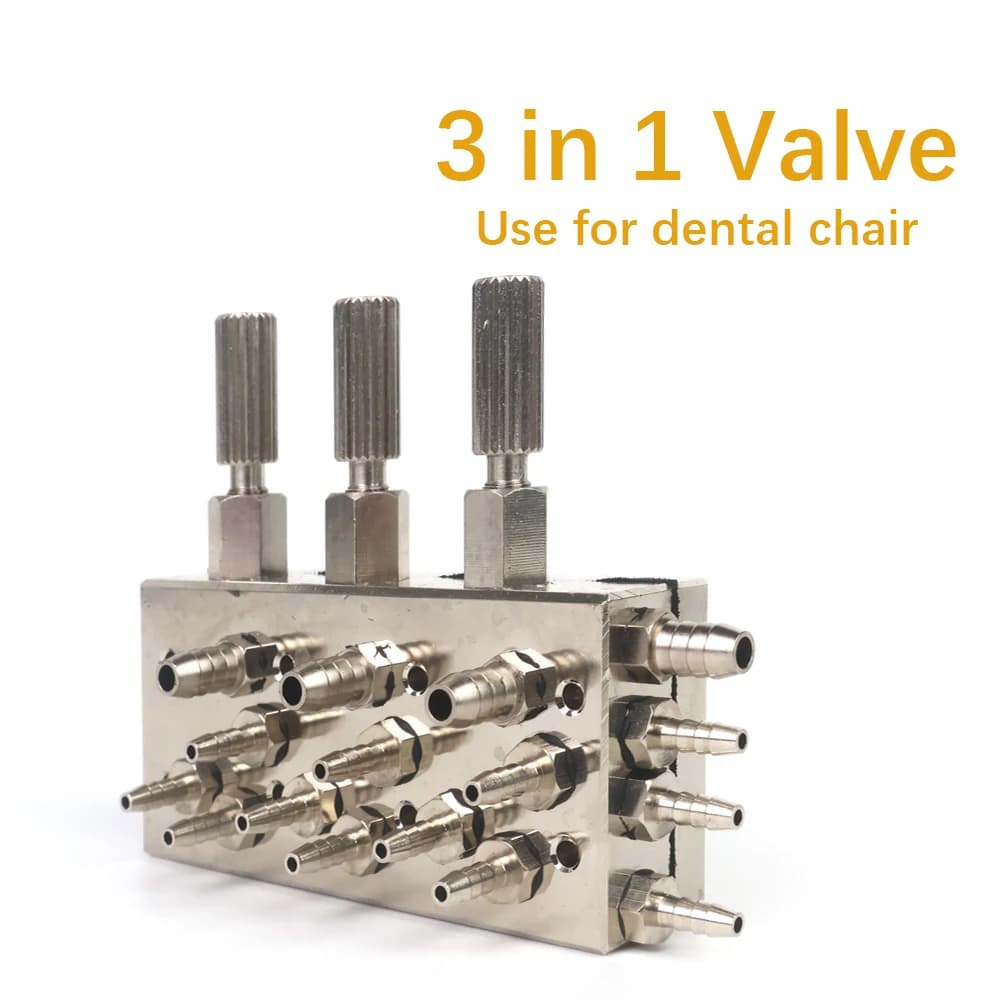 Valve dentaire de haute qualité 3 en 1 pour fauteuil dentaire, commande de valve dentaire, membrane diaphragmatique air/eau