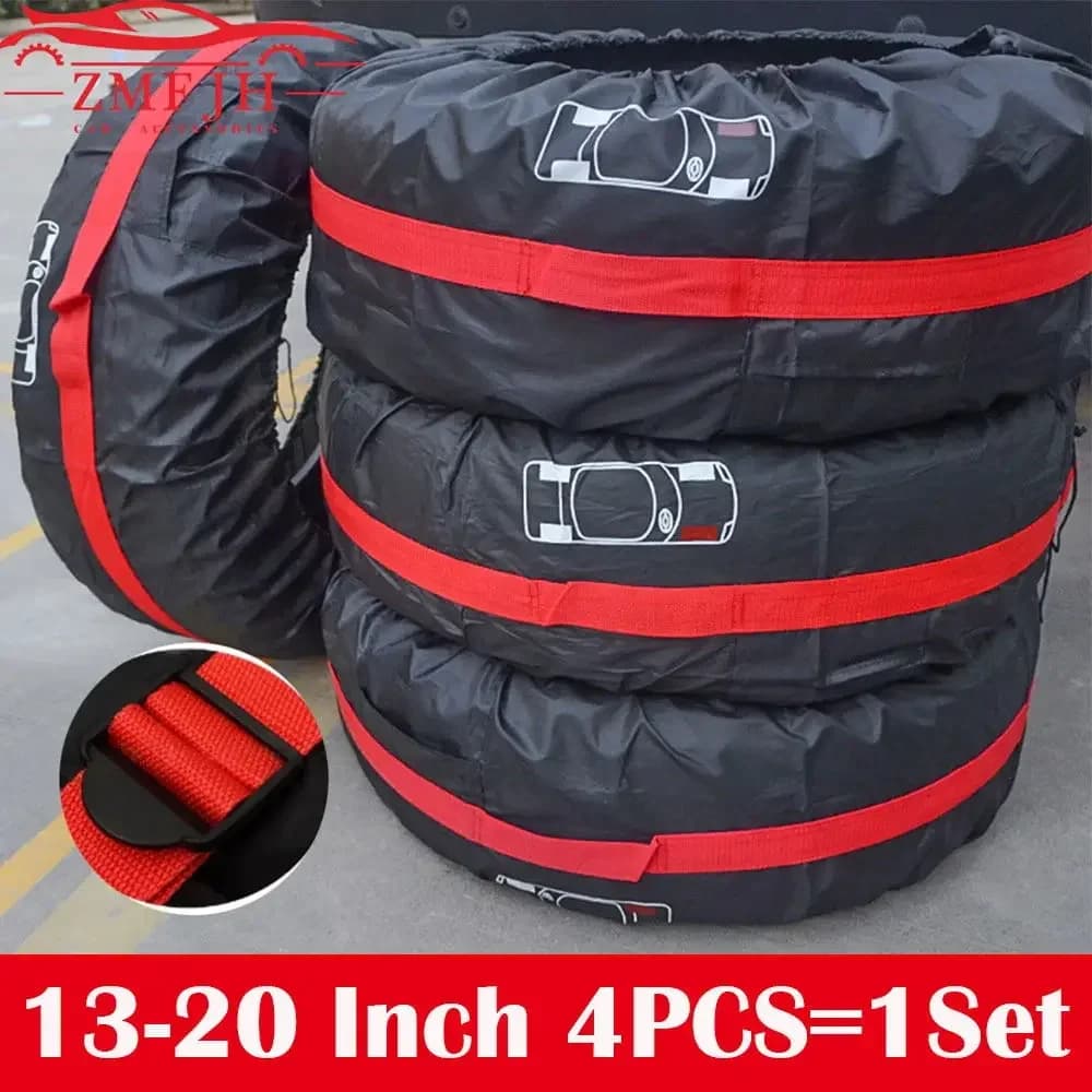 Juste de Protection Anti-Poussière en Polyester pour Voiture, Sacs de Rangement, Accessoires de Véhicule, 4 Pièces