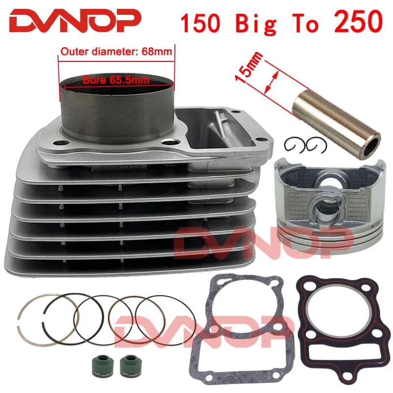 Kit d'intervalles de moto Big Bore, CG150 ZJ150 CG ZJ 65.5 150 Big to 150, 250mm