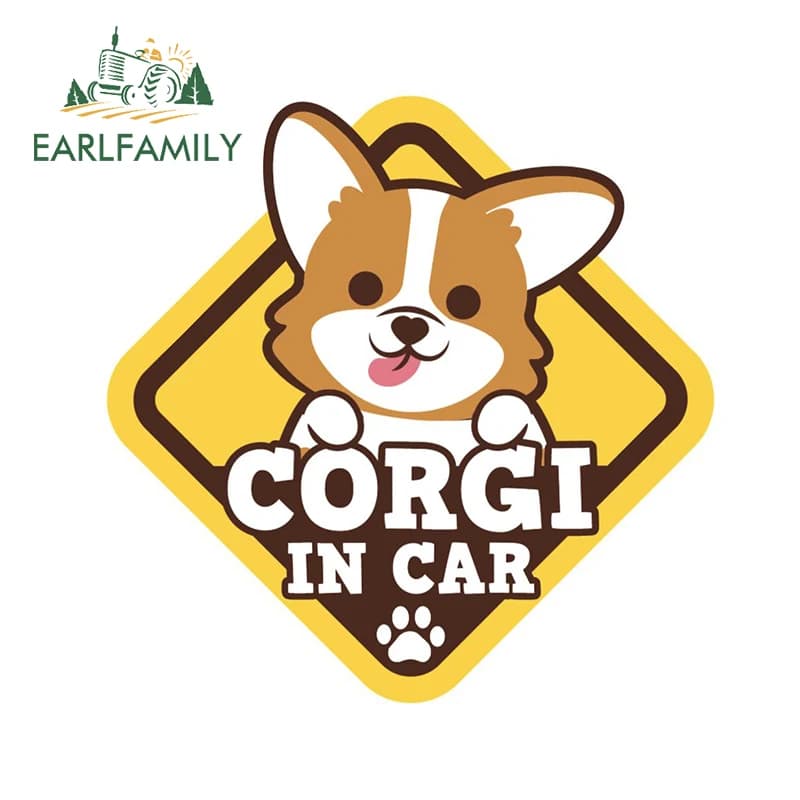 EARLFAMILY-Autocollant de personnalité pour voiture, Corgi Pembroke, Auto, Moto, Windows, Occlusion, Scratch, Car Styling, Montres, JDM, 13cm