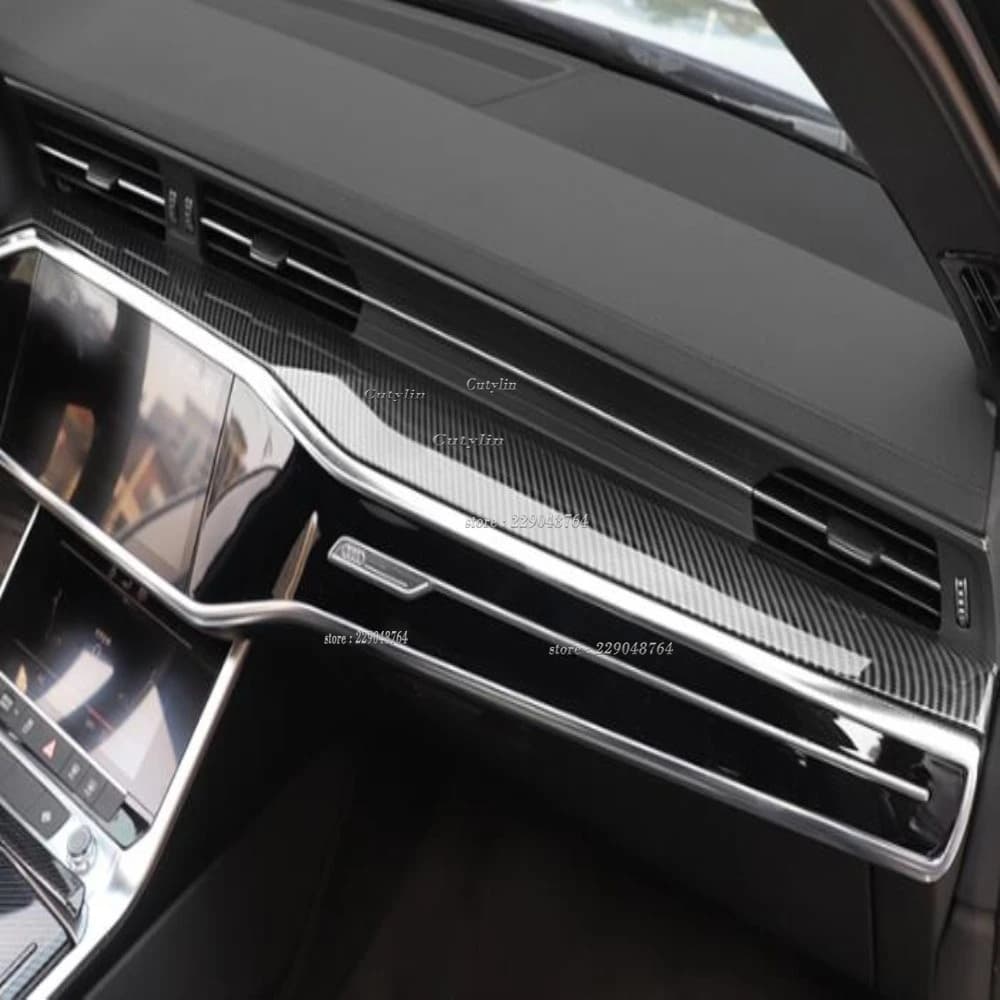 Couverture de commande centrale du panneau central intérieur, accessoires de voiture, garniture LHD, fibre Oregon, Audi Horizon C8 2019 2020