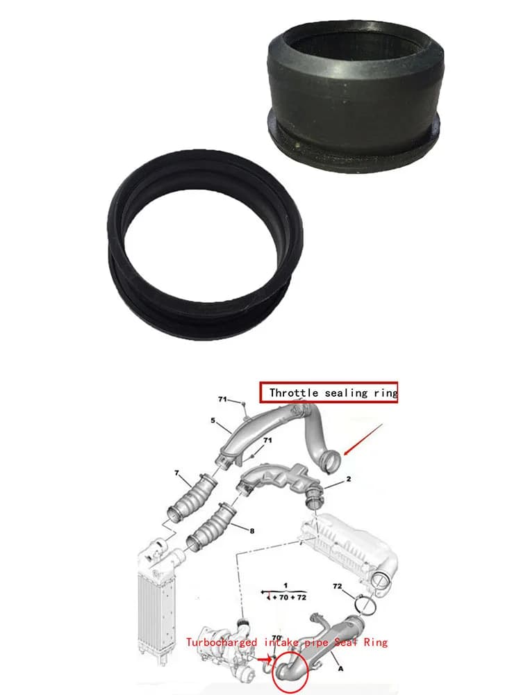 Cafoucs-Bague d'étanchéité pour tuyau d'admission d'air, accélérateur turbocompressé, KIT 3008, 308CC, SW 508, Cristaux en C4L, C5, 1.6T