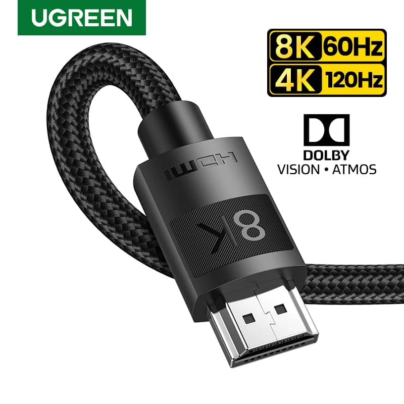 Câble HDMI 2.1 2.0 UGREEN Ultra Haute Vitesse 4K 8K/60Hz 4K/120Hz pour Xiaomi Mi Box PS5 Dolby Vision 48Gbps Compatible HDMI